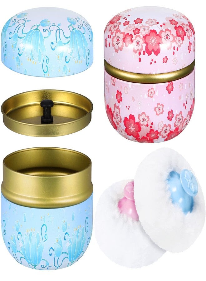 زوبيل علبة بودرة زوبيل مع إسفنجة بودرة، علبة بودرة للجسم، حاوية مستحضرات تجميل ناعمة للأطفال والنساء، مناسبة للسفر والمنزل، صندوق للوجه والجسم (4 قطع) - Image 1